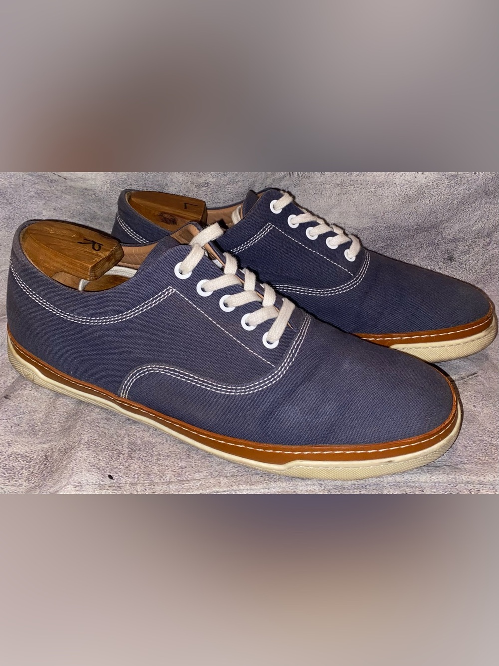 Allen Edmonds Porter City Canvas Leather Trainers Sneakers Shoes Low Top 10.5